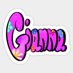 Gianna girls first name in purple Personalized personalised customised name Gianna Sticker